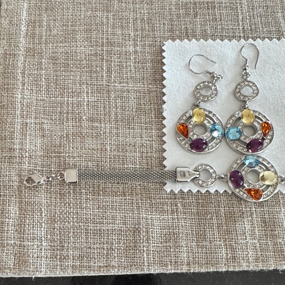 Colorful Crystal Drop Earrings - Picture 3 of 4